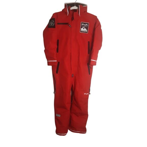 Binky Bro x Quiksilver Powder Club Kids Snow Suit Red Size 10/m - Picture 1 of 9